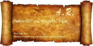Ambrózy Rozália névjegykártya