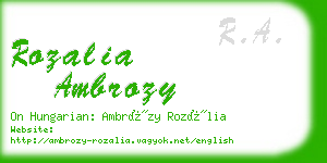 rozalia ambrozy business card